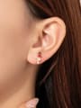 thumb 925 Sterling Silver Cubic Zirconia Geometric Dainty Stud Earring 1