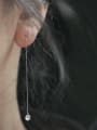 thumb 925 Sterling Silver Rhinestone Tassel Minimalist Threader Earring 1