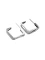 thumb 925 Sterling Silver Square Vintage Fried Dough Twist  Stud Earring 3