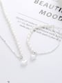 thumb 925 Sterling Silver Freshwater Pearl Heart Minimalist Necklace 2