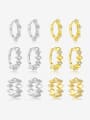 thumb 925 Sterling Silver Cubic Zirconia Geometric Minimalist Huggie Earring 3