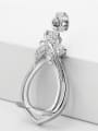 thumb 925 Sterling Silver 18K White Gold Plated Water Drop Pendant Setting Stone size: 10*14mm 0