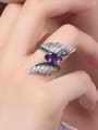 thumb 925 Sterling Silver Natural Stone Feather Luxury Band Ring 2