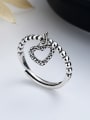 thumb 925 Sterling Silver Heart Vintage Bead Ring 3