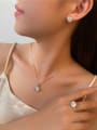 thumb 925 Sterling Silver High Carbon Diamond White Geometric Dainty Necklace 1