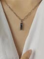 thumb 925 Sterling Silver Smooth Geometric Vintage Necklace 1