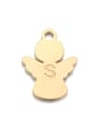 thumb Stainless steel Gold Plated Angel Charm Height : 9mm , Width: 12 mm 0