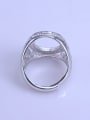 thumb 925 Sterling Silver 18K White Gold Plated Geometric Ring Setting Stone size: 11*17mm 2