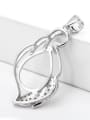 thumb 925 Sterling Silver White Gold Plated Geometric Pendant Setting Stone size: 10*14mm 2