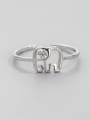 thumb 925 Sterling Silver Elephant Minimalist Band Ring 0