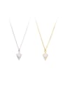 thumb 925 Sterling Silver Cubic Zirconia Triangle Minimalist Necklace 0