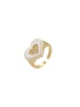 thumb Brass Enamel Rhinestone Heart Trend Band Ring 0