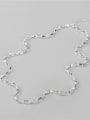 thumb 925 Sterling Silver Geometric Minimalist  Hollow Chain Necklace 0