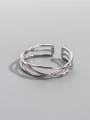 thumb 925 Sterling Silver Geometric Vintage Stackable Ring 3