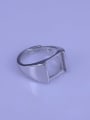 thumb 925 Sterling Silver 18K White Gold Plated Geometric Ring Setting Stone size: 10*10mm 2