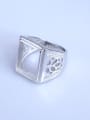 thumb 925 Sterling Silver 18K White Gold Plated Geometric Ring Setting Stone size: 12*16mm 1