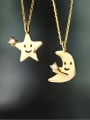 thumb 925 Sterling Silver Rhinestone Gold Moon Dainty Necklace 3