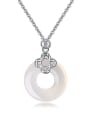 thumb 925 Sterling Silver Jade Geometric Dainty Necklace 0