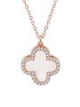 thumb 925 Sterling Silver Shell Clover Minimalist Necklace 0
