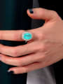 thumb 925 Sterling Silver High Carbon Diamond Blue Geometric Dainty Ring 2