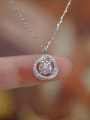 thumb 925 Sterling Silver Cubic Zirconia White Geometric Dainty Necklace 1