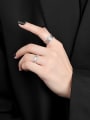 thumb 925 Sterling Silver Geometric Vintage Band Ring 1