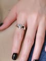 thumb 925 Sterling Silver Smooth Heart Vintage Band Ring 1