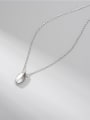 thumb 925 Sterling Silver Smooth  Leaf Minimalist Pendant Necklace 0
