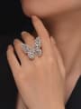 thumb 925 Sterling Silver High Carbon Diamond Butterfly Dainty Ring 1