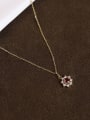 thumb 925 Sterling Silver Cubic Zirconia Red Flower Dainty Necklace 0