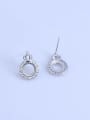 thumb 925 Sterling Silver Round Earring Setting Stone size: 6*6mm 2