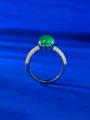 thumb 925 Sterling Silver Jade Geometric Vintage Band Ring 2