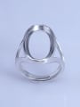 thumb 925 Sterling Silver 18K White Gold Plated Geometric Ring Setting Stone size: 13*23mm 2