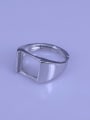 thumb 925 Sterling Silver 18K White Gold Plated Geometric Ring Setting Stone size: 10*10mm 1