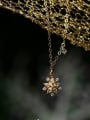 thumb 925 Sterling Silver Crystal Gold Flower Dainty Necklace 1