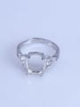 thumb 925 Sterling Silver 18K White Gold Plated Geometric Ring Setting Stone size: 10*12mm 0