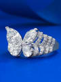 thumb 925 Sterling Silver Cubic Zirconia White Butterfly Dainty Band Ring 2