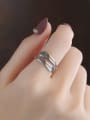 thumb 925 Sterling Silver Feather Vintage Band Ring 1