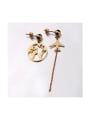 thumb Stainless steel Asymmetric airplane earth Trend Drop Earring 0