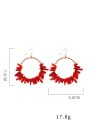 thumb Alloy Copper wire Coral Geometric Bohemia Hand-Woven Drop Earring 2
