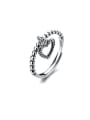 thumb 925 Sterling Silver Heart Vintage Bead Ring 0