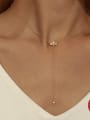 thumb 925 Sterling Silver Cubic Zirconia Flower Dainty Lariat Necklace 1