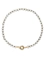 thumb Titanium Steel Freshwater Pearl glass bead Minimalist Beaded Necklace 1