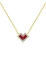 thumb 925 Sterling Silver Cubic Zirconia Heart Minimalist Necklace 0