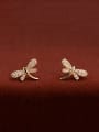 thumb 925 Sterling Silver Cubic Zirconia Dragonfly Minimalist Stud Earring 3