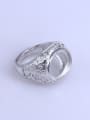 thumb 925 Sterling Silver 18K White Gold Plated Geometric Ring Setting Stone size: 12*14mm 2