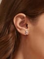 thumb 925 Sterling Silver Cubic Zirconia Geometric Statement Stud Earring 1