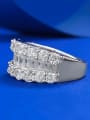 thumb 925 Sterling Silver Cubic Zirconia White Geometric Luxury Band Ring 2