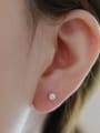 thumb 925 Sterling Silver Freshwater Pearl Ball Dainty Stud Earring 1