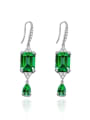 thumb 925 Sterling Silver High Carbon Diamond Green Water Drop Luxury Earring 0